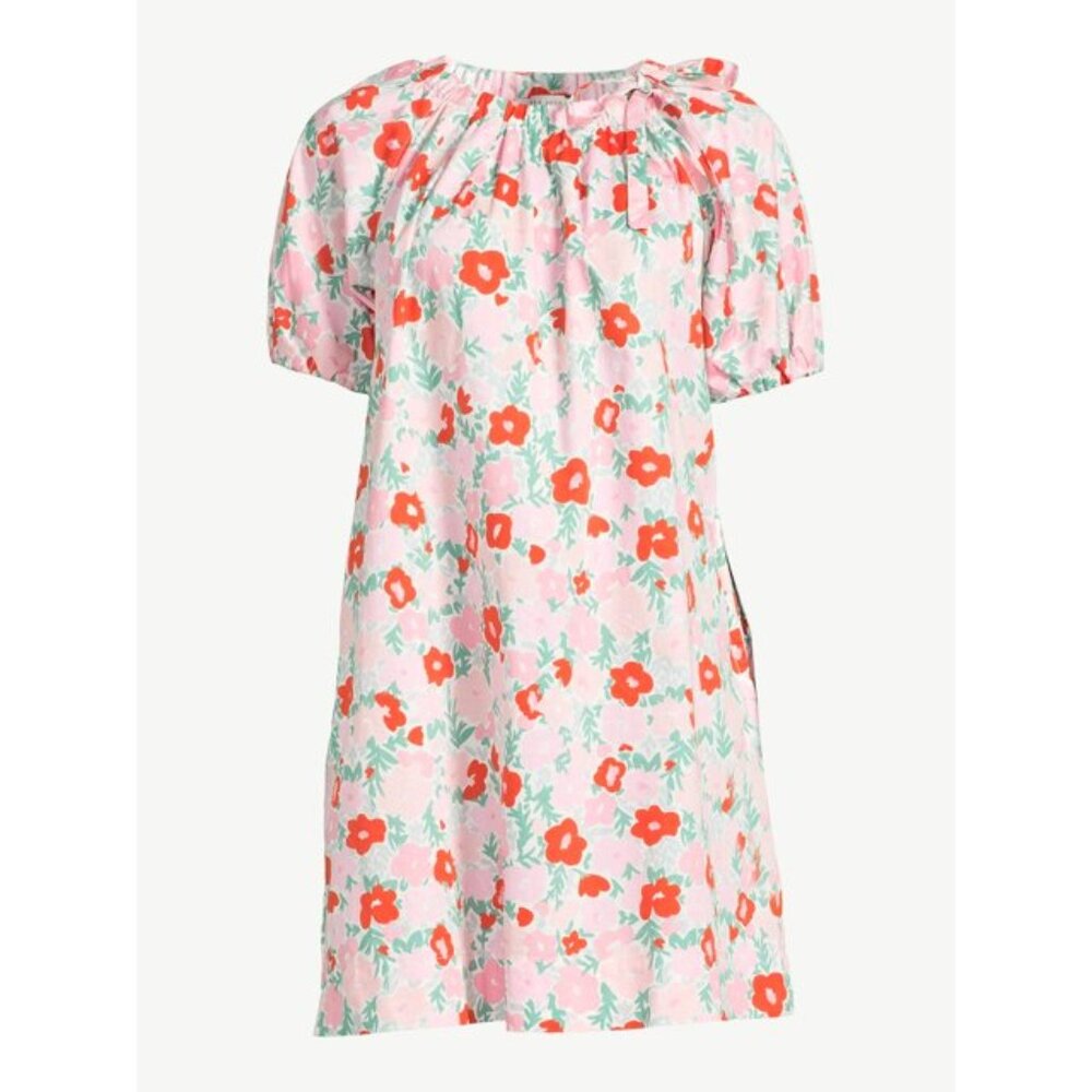 Free Assembly Floral Mini Dress in Pink and Red